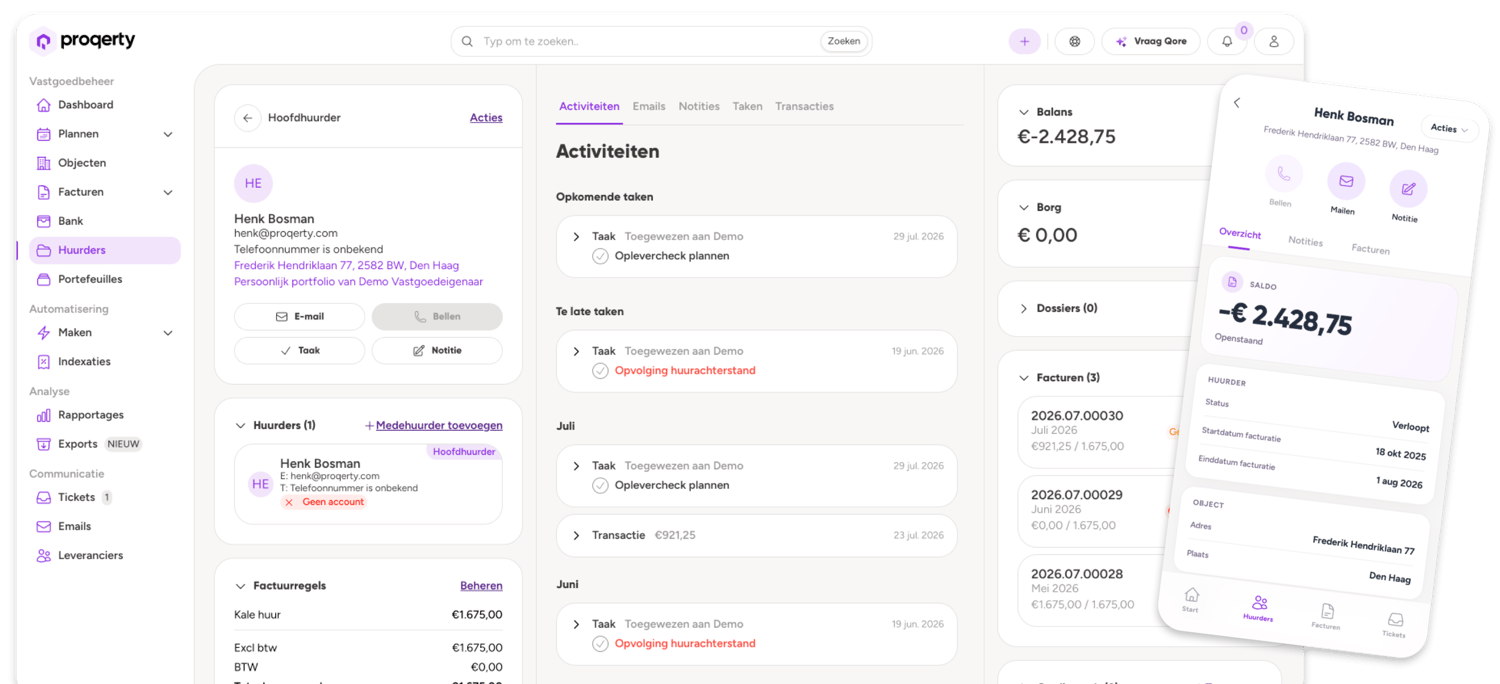 Vastgoed software mobiele app en web app