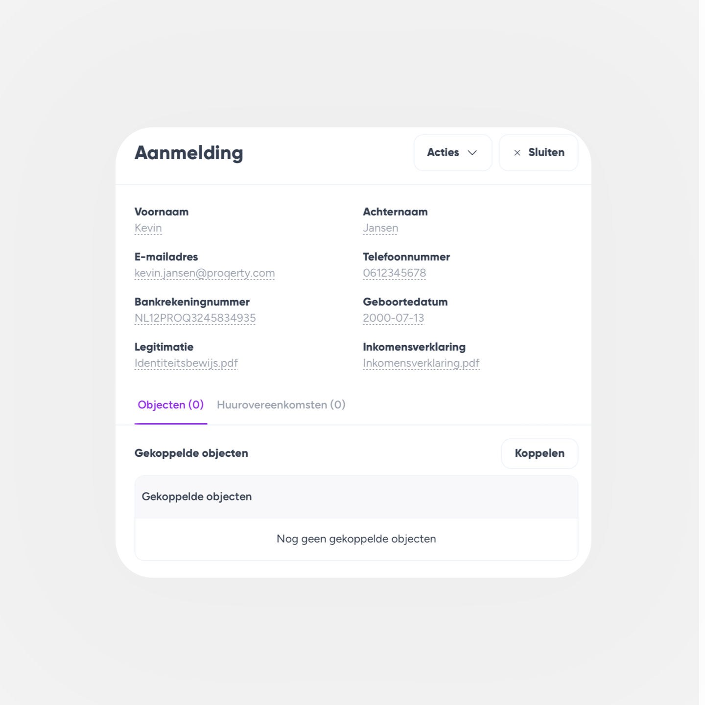 Bekijk aanmeldingen vastgoed software