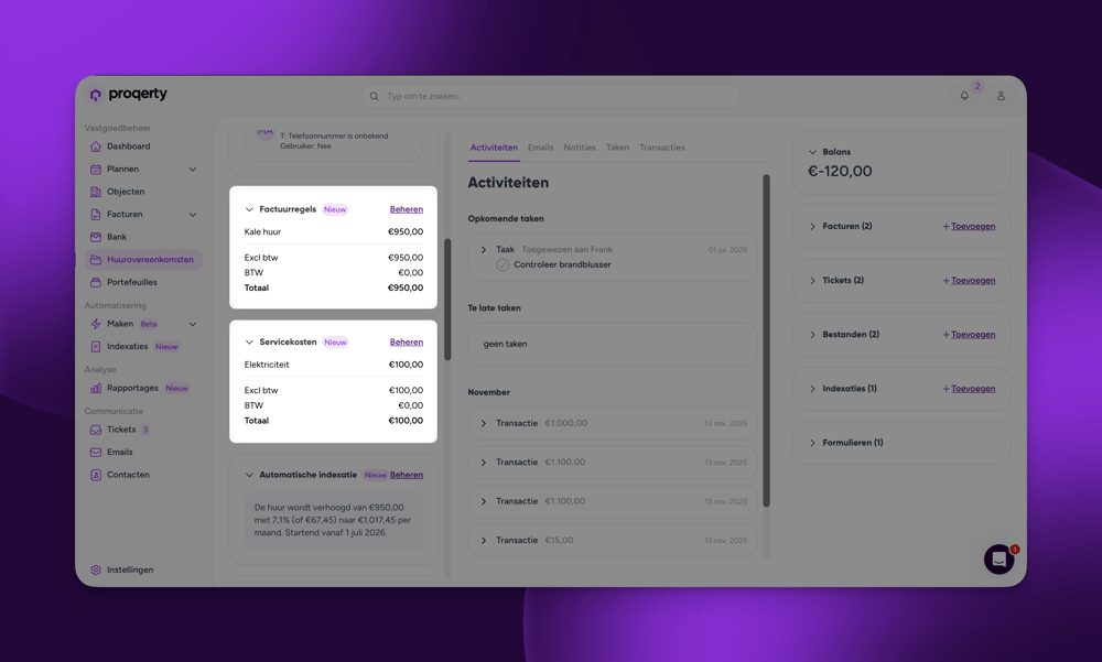 Release 11 - servicekosten en factuurregels